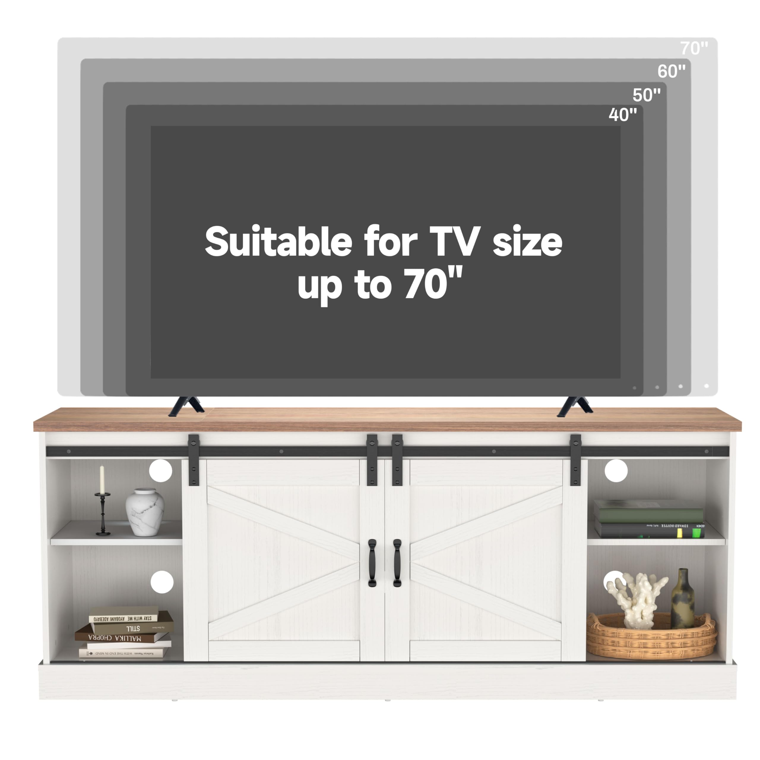 Amazon.com: Kurapika Farmhouse TV Stand and Entertainment Center
